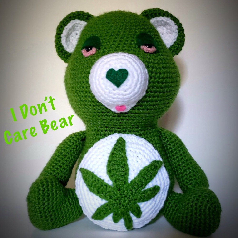 420 Crochet I don’t Care Bear